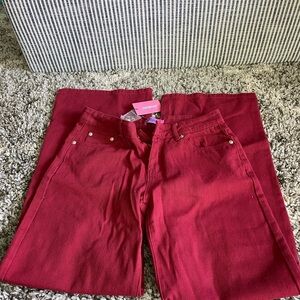 Edikted Red Wide Leg Jeans